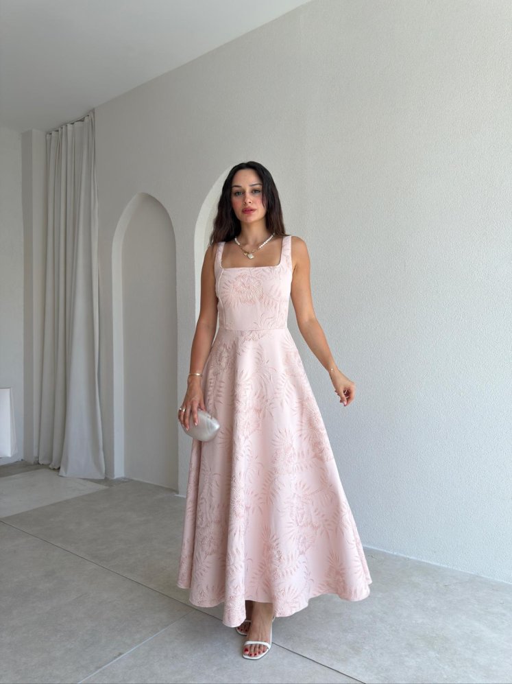 CORDOVA Maxi Elbise - 0714 - Pudra - Mooi Butik