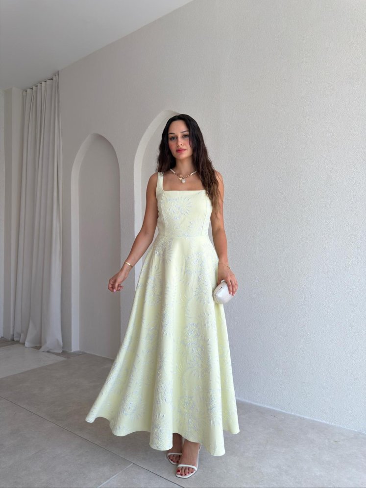 CORDOVA Maxi Elbise - 0714 - Sarı - Mooi Butik