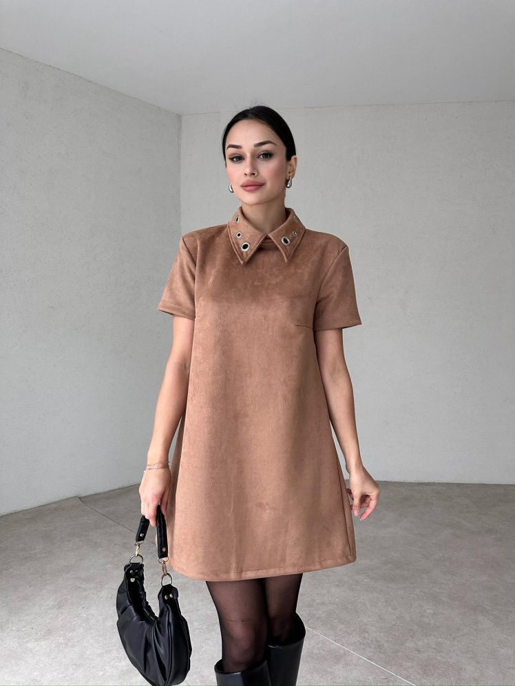 CORDOVA Mini Elbise 0714 - Vizon - Mooi Butik