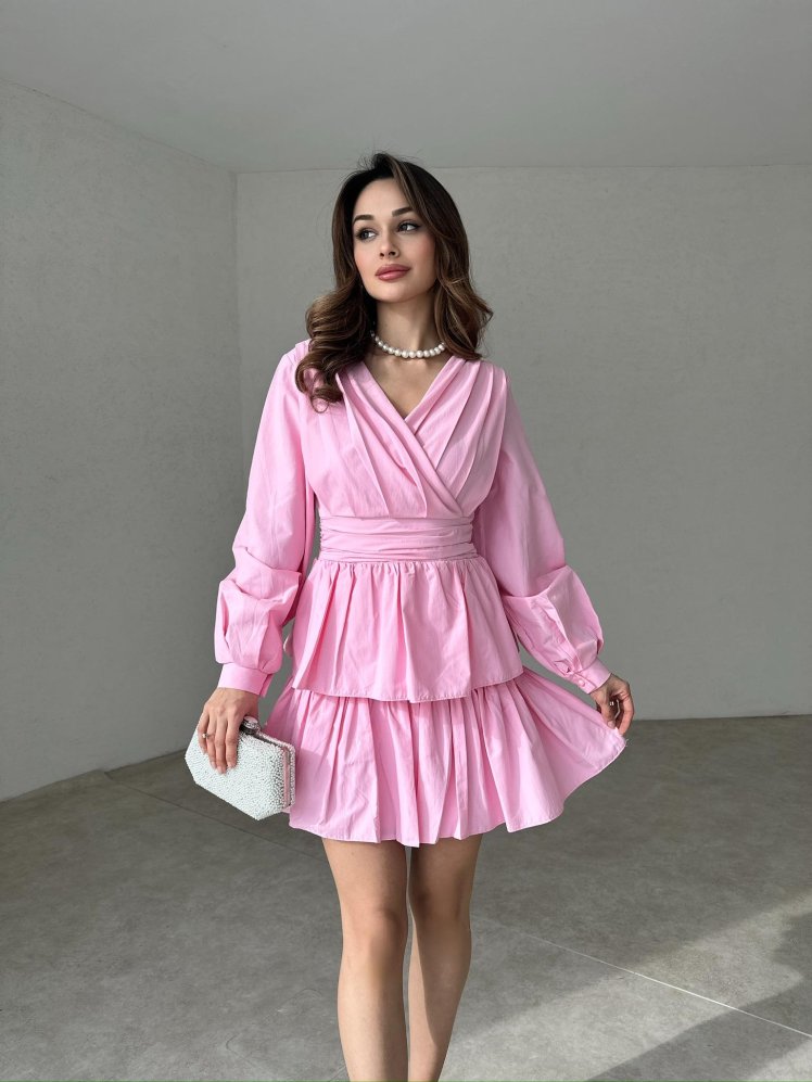 COWPER Mini Elbise 2563 - Pembe - Mooi Butik