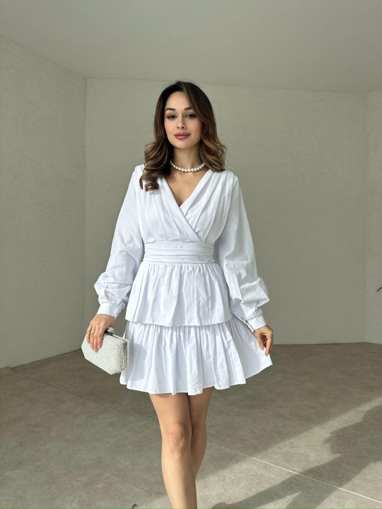 COWPER Mini Elbise 2563 - Beyaz - Mooi Butik