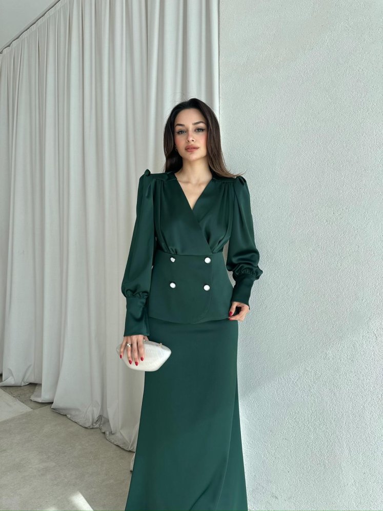 CRESPO Takım 8753 - Zümrüt Yeşil - Mooi Butik