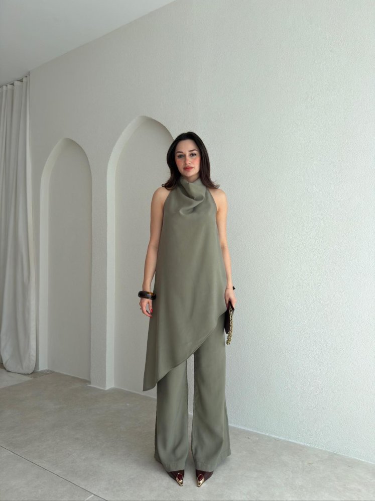 CROWN Takım 5486 - Haki - Mooi Butik