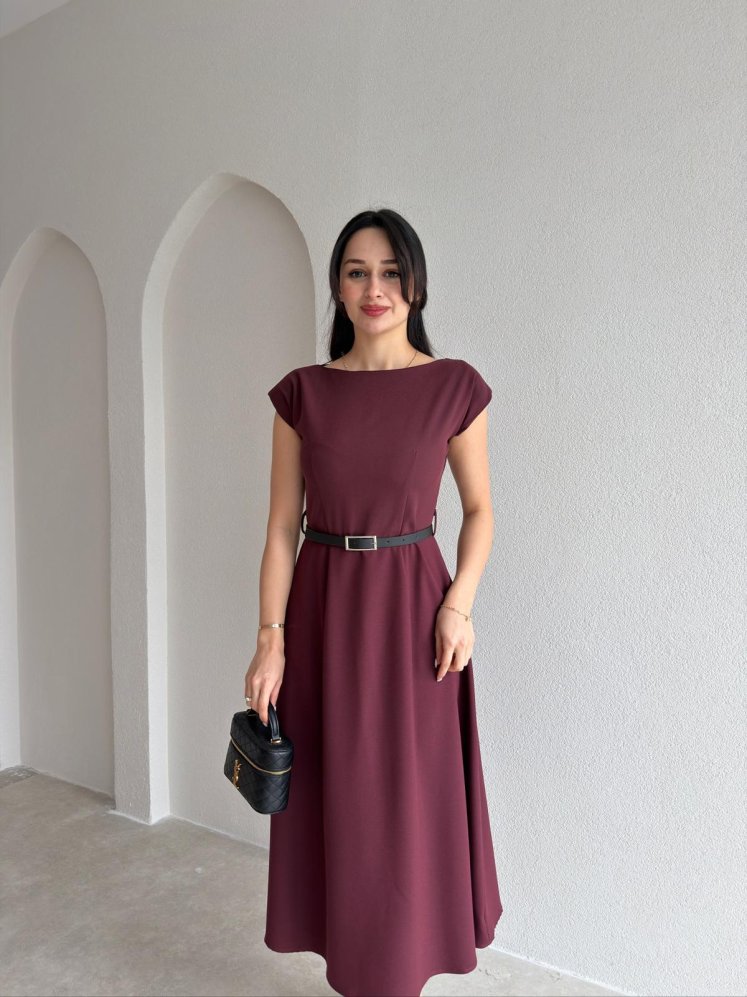 DACRON Midi Elbise 2589 - Bordo - Mooi Butik