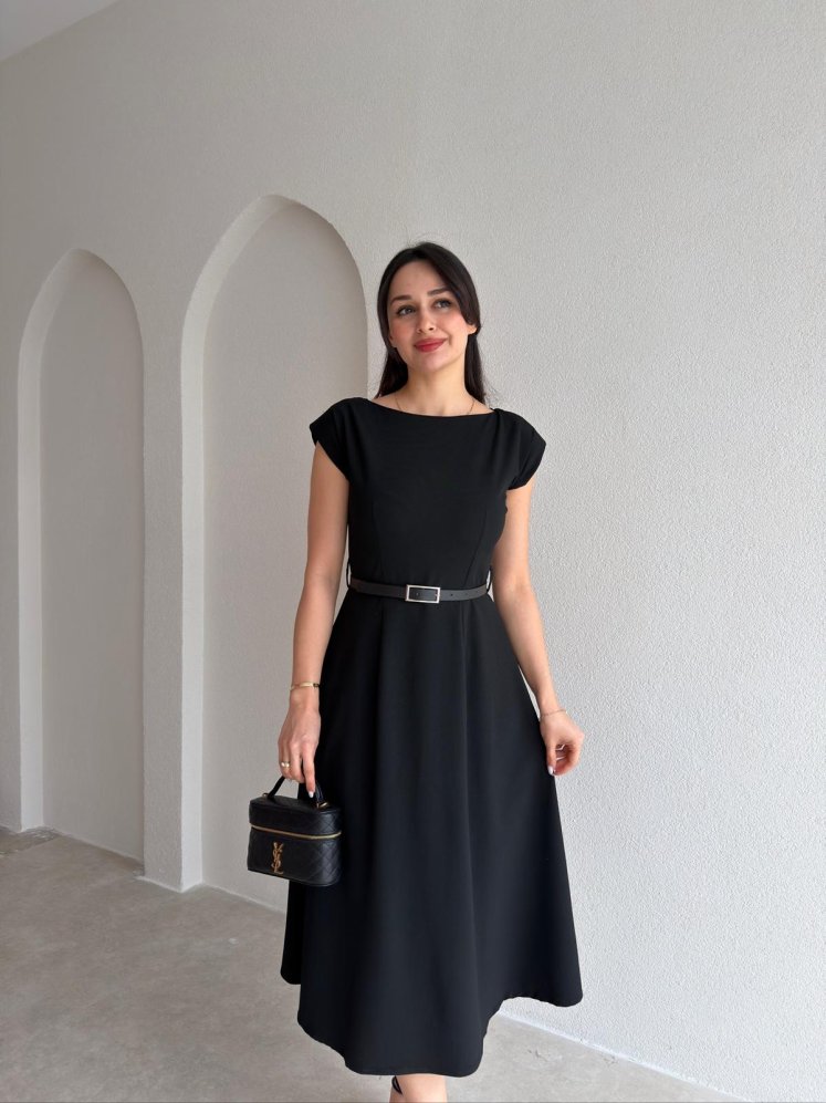 DACRON Midi Elbise 2589 - Siyah - Mooi Butik