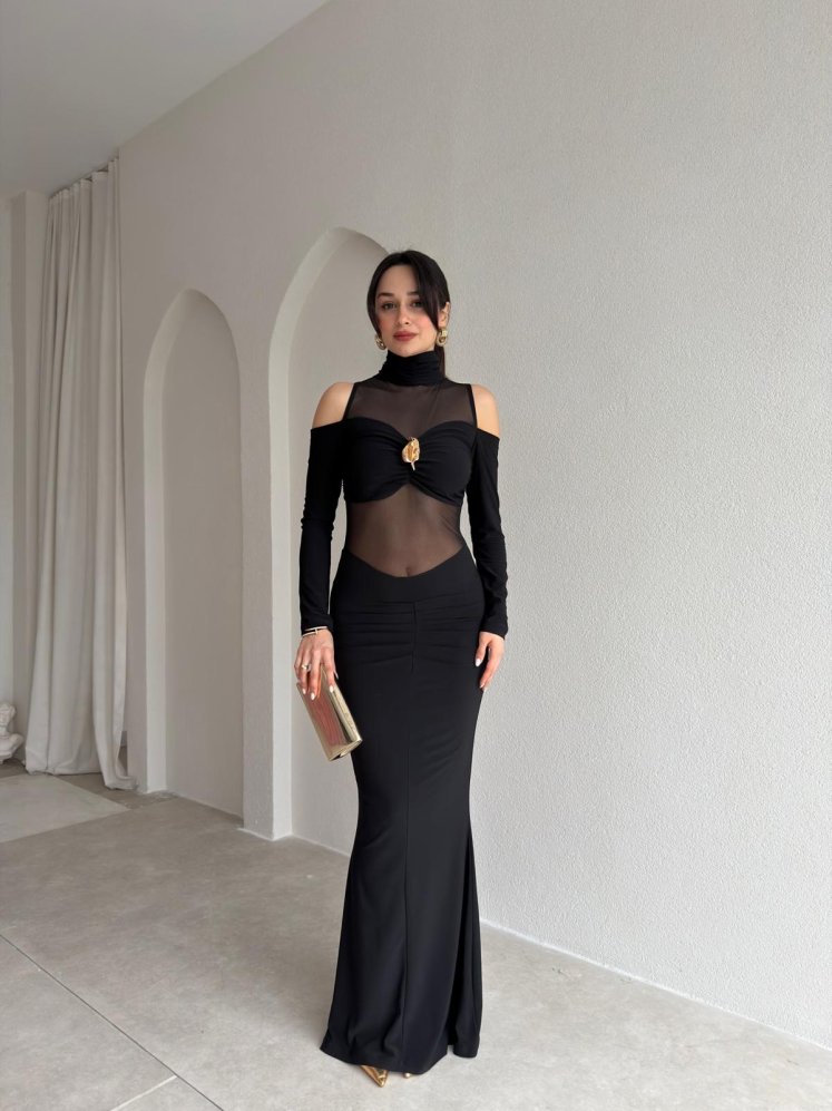 DAMY Elbise 3818 - Siyah - Mooi Butik