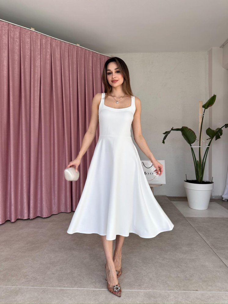 DANDELİON Midi Elbise 5320 - Beyaz - Mooi Butik