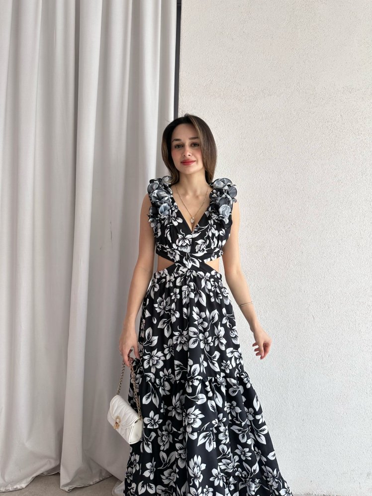 DARBY Maxi Elbise 5059 - Siyah - Mooi Butik