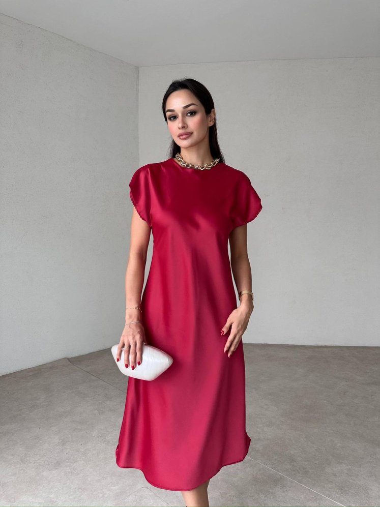 DAVİS Midi Elbise 2453 - Kırmızı - Mooi Butik