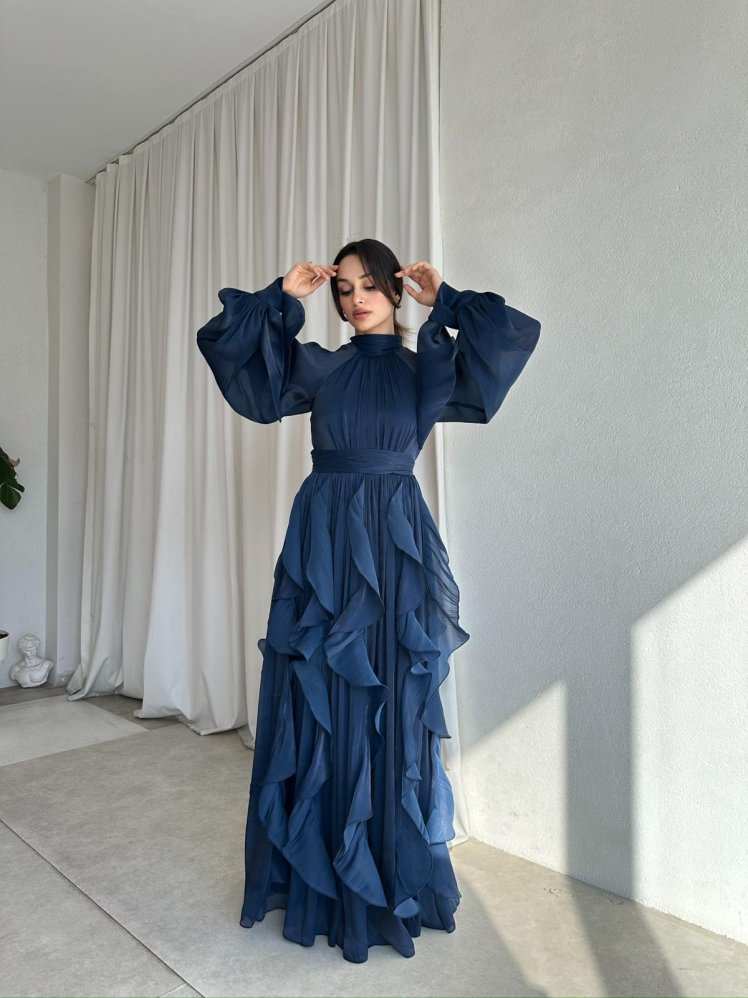 DELENA Elbise 8566 - Lacivert - Mooi Butik