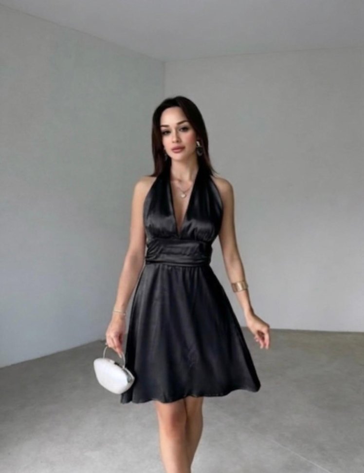 DELLA Mini Elbise 7554 - Siyah - Mooi Butik