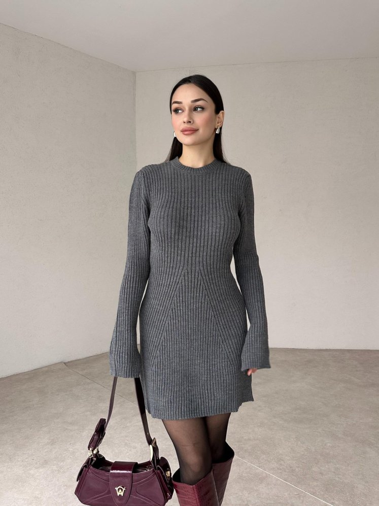 DEPELSHA Mini Elbise 5445 - Füme - Mooi Butik