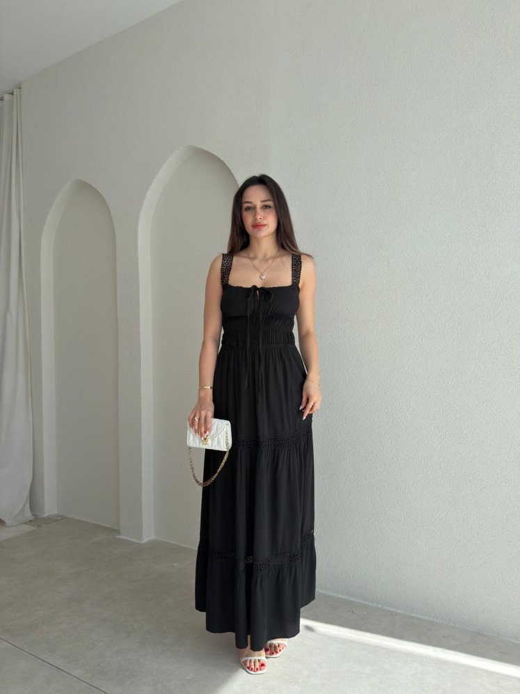 DEREK Maxi Elbise 3423 - Siyah - Mooi Butik