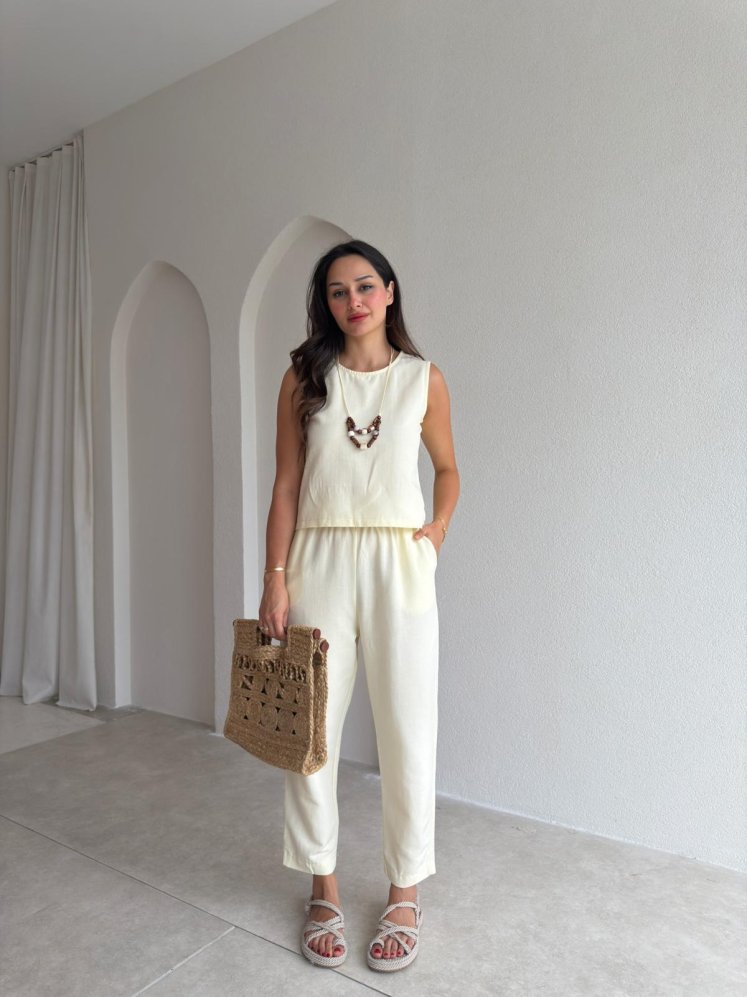 DESA Aksesuarlı Takım 3697 - Sarı - Mooi Butik