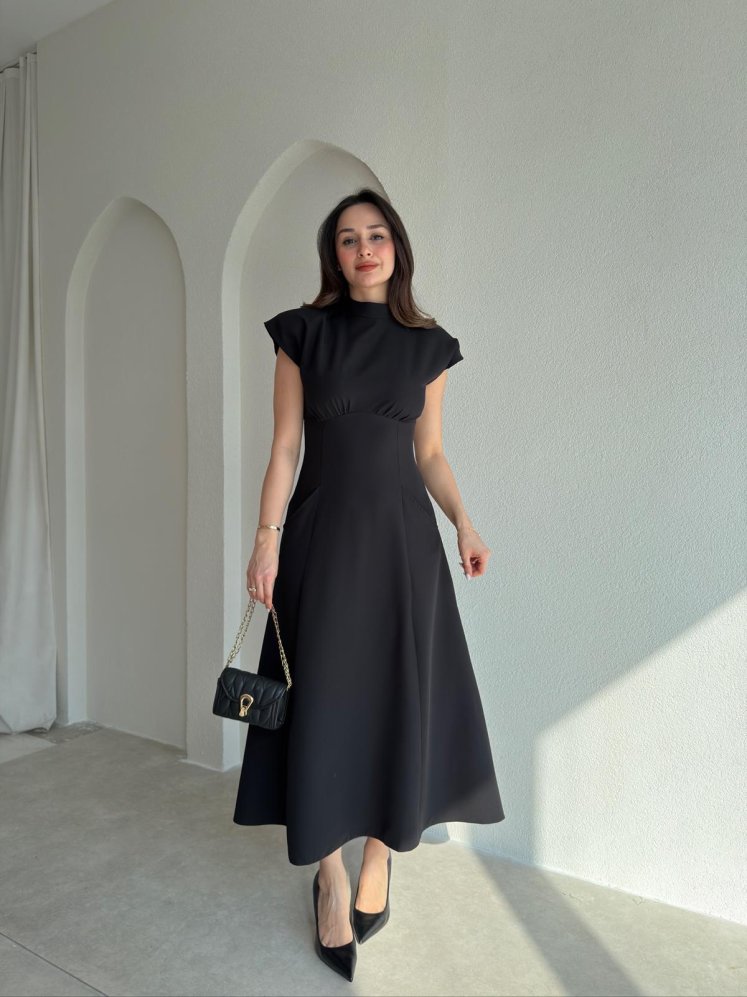 DESİRE Midi Elbise 9062 - Siyah - Mooi Butik