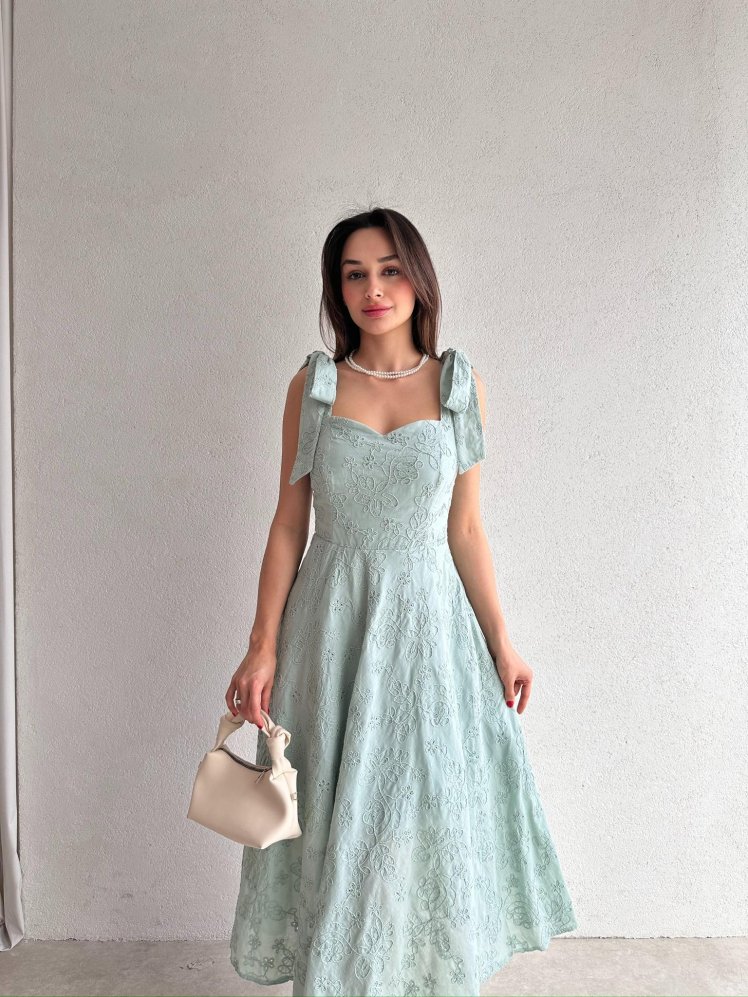 DİCKSON Midi Elbise 3373 - Yeşil - Mooi Butik