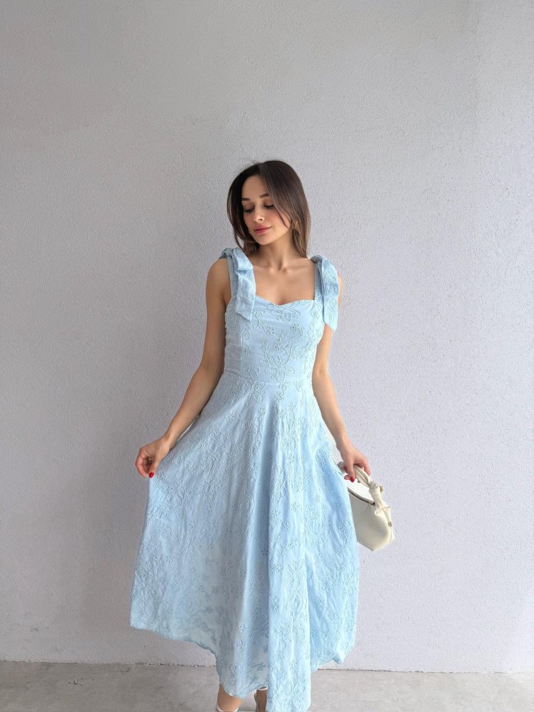 DİCKSON Midi Elbise 3373 - Mavi - Mooi Butik