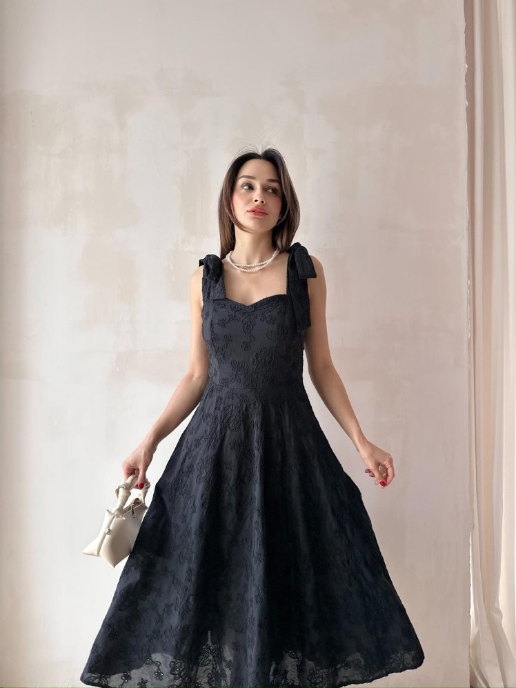 DİCKSON Midi Elbise 3373 - Siyah - Mooi Butik