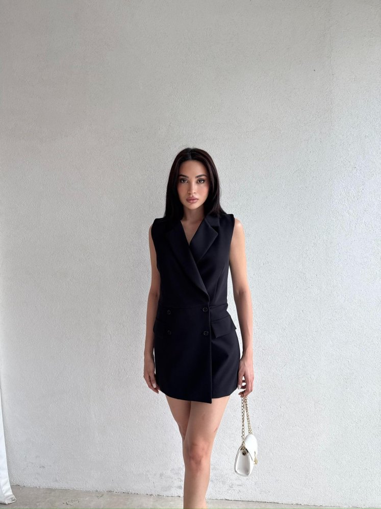 DOMBOY Şortlu Mini Elbise 5201 - Siyah - Mooi Butik