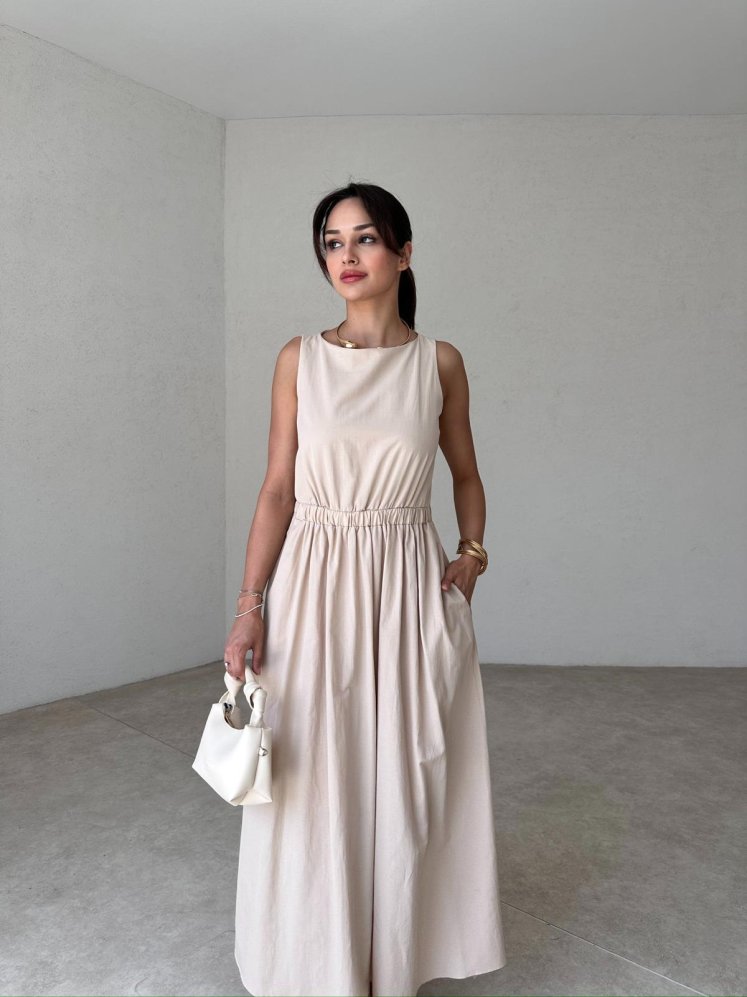 DRACO Maxi Elbise 2166 - Krem - Mooi Butik