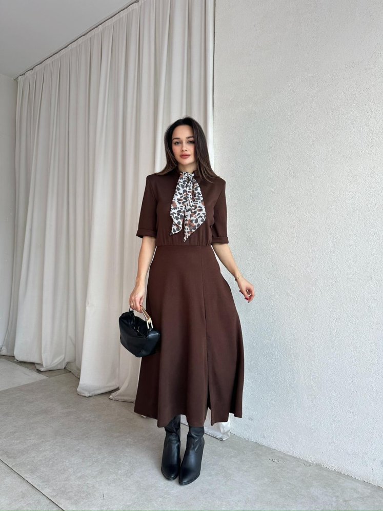 DRAX Elbise 8715 - Acı Kahve - Mooi Butik