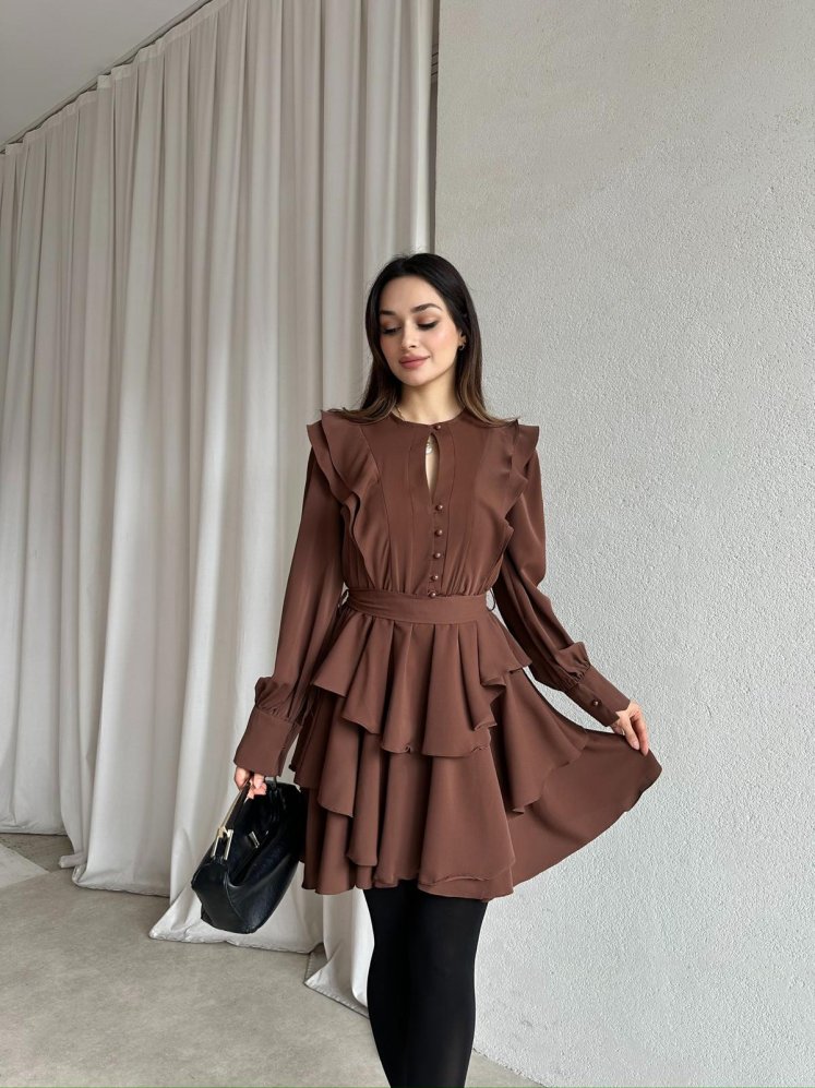 DREAM Elbise 5588 - Acı Kahve - Mooi Butik