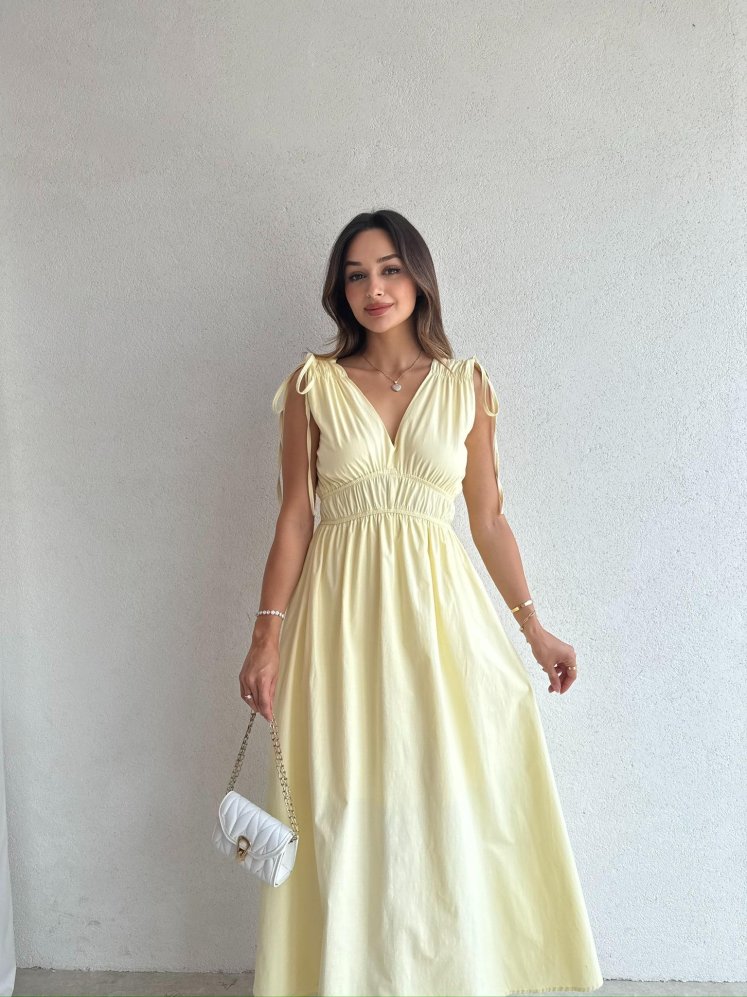 DUFFY Maxi Elbise 3223 - Sarı - Mooi Butik