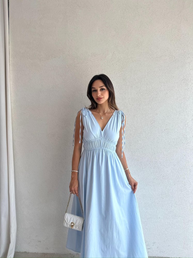 DUFFY Maxi Elbise 3223 - Mavi - Mooi Butik