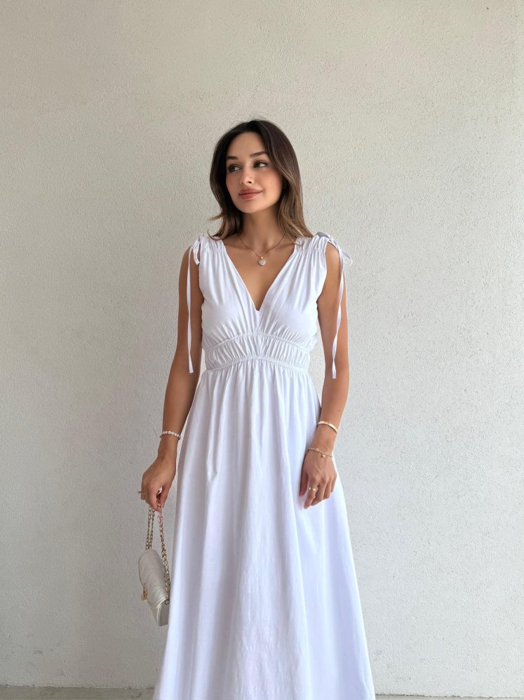 DUFFY Maxi Elbise 3223 - Beyaz - Mooi Butik