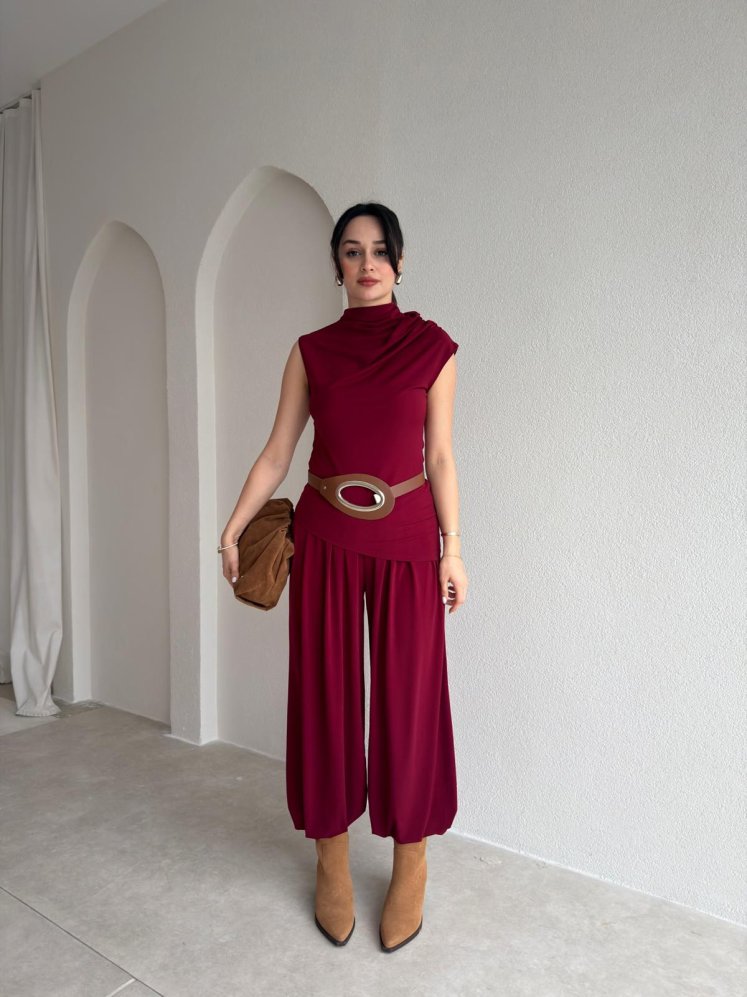 EBONY Takım 6887 - Bordo - Mooi Butik