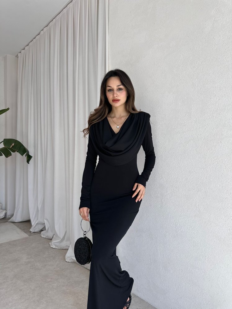 EDERSON Maxi Elbise 8208 - Siyah - Mooi Butik