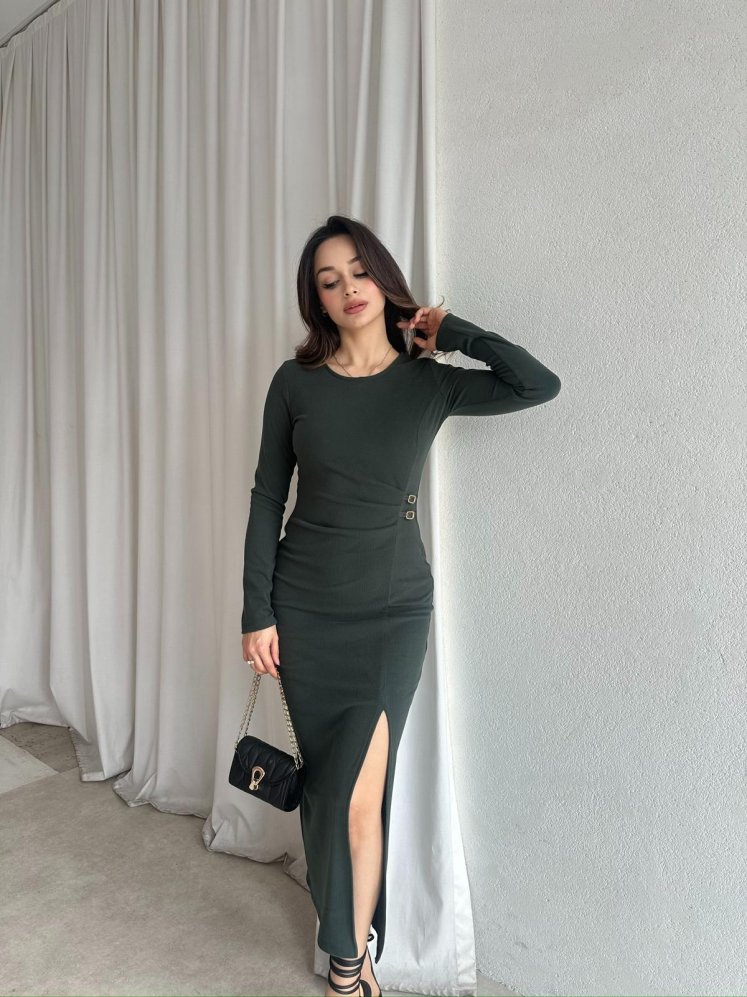 EDWARD Midi Elbise 9305 - Yeşil - Mooi Butik