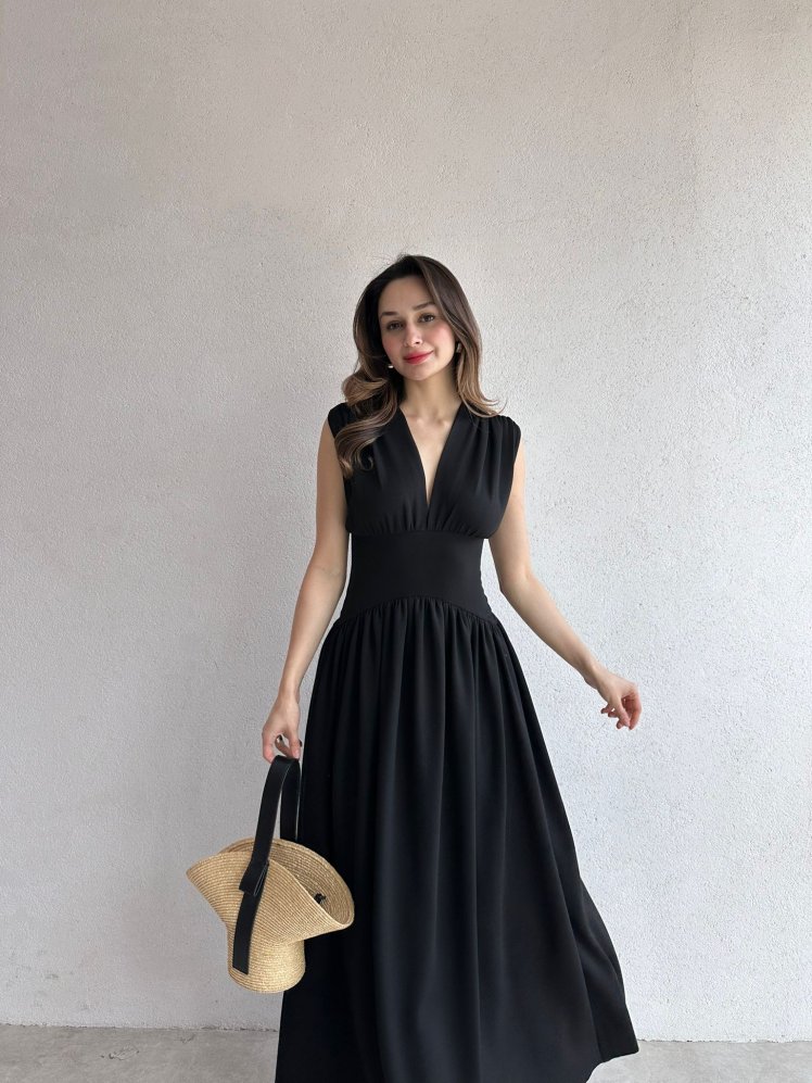 EGERTON Maxi Elbise 3845 - Siyah - Mooi Butik
