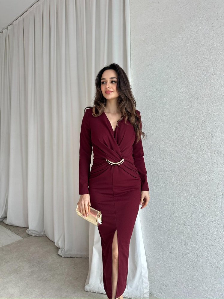 ELDORA Elbise 8700 - Bordo - Mooi Butik