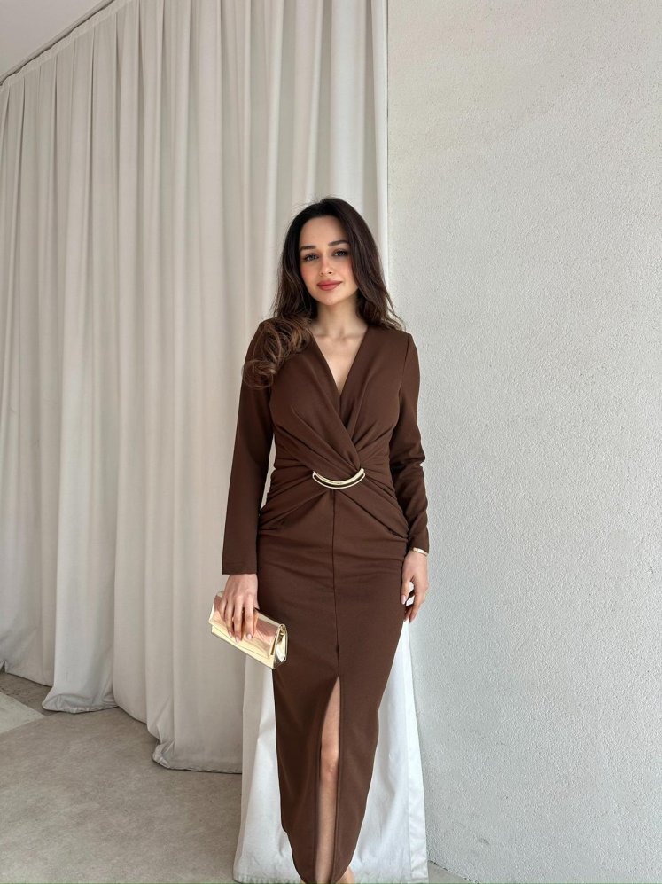 ELDORA Elbise 8700 - Acı Kahve - Mooi Butik