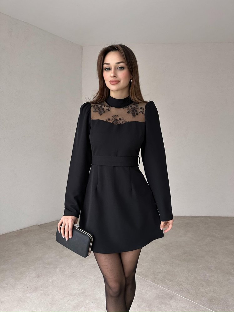 ELECTRA Mini Elbise 3317 - Siyah - Mooi Butik