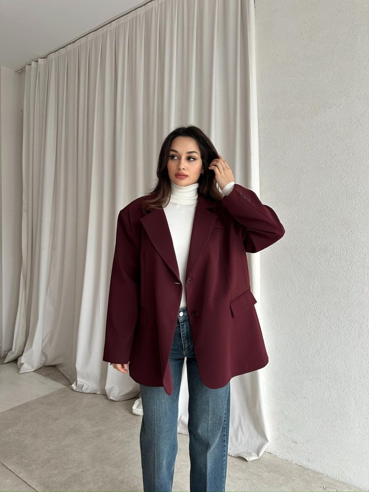 ELLA Ceket 6730 - Bordo - Mooi Butik