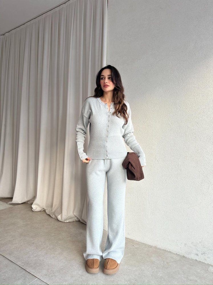 ELON Takım 8763 - Gri - Mooi Butik