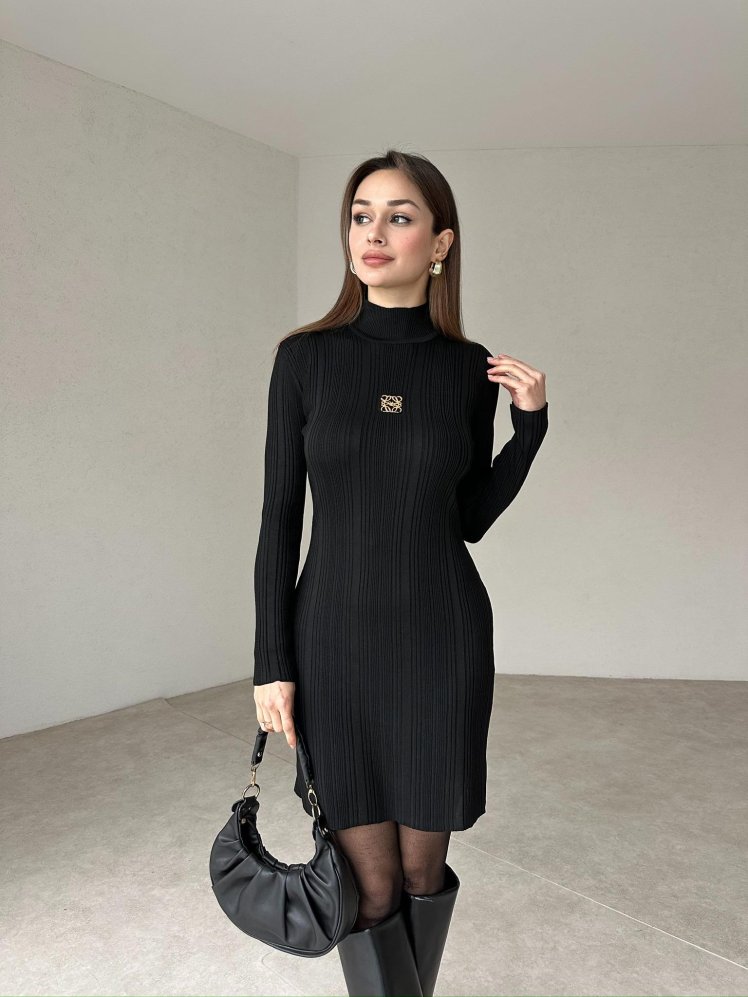 ELTON Mini Elbise 5060 - Siyah - Mooi Butik