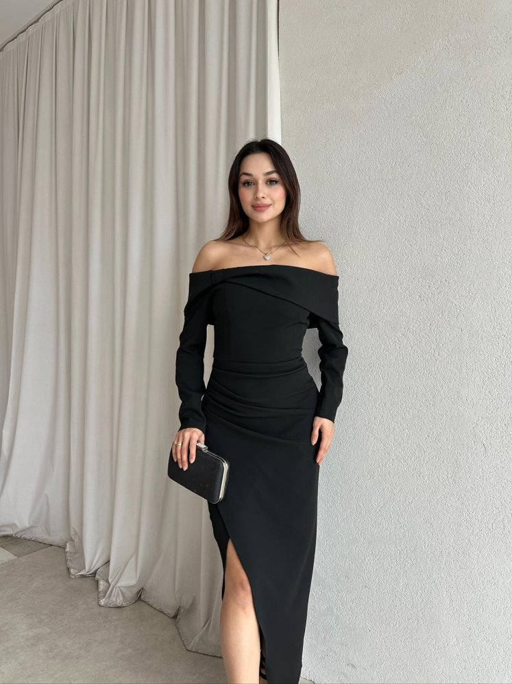 EMİLİA Maxi Elbise 4210 - Siyah - Mooi Butik