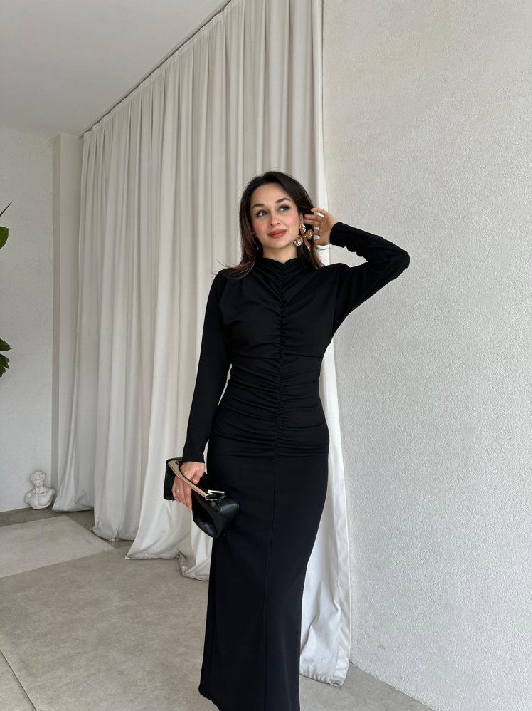 EMPİRE Midi Elbise 8554 - Siyah - Mooi Butik