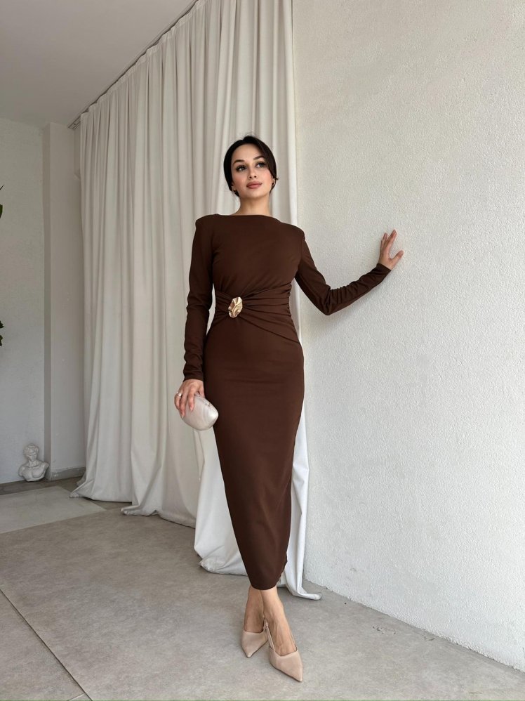 ERİX Elbise 8425 - Acı Kahve - Mooi Butik