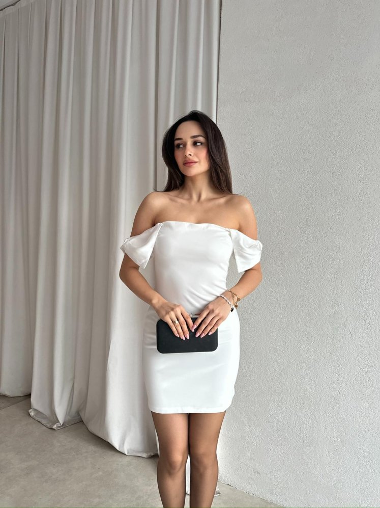 EVER Mini Elbise 8794 - Beyaz - Mooi Butik