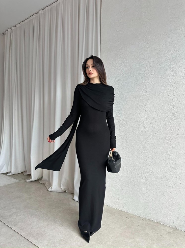 EVORİ Maxi Elbise 8714 - Siyah - Mooi Butik