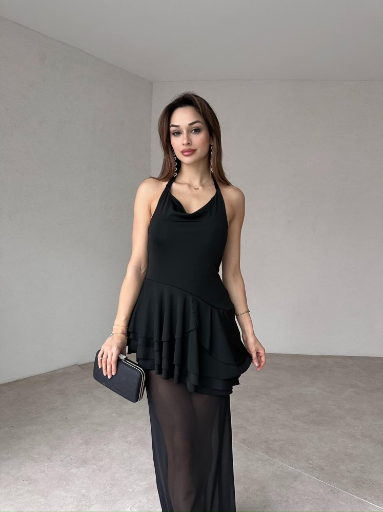 EWAN Maxi Elbise 1892 - Siyah - Mooi Butik