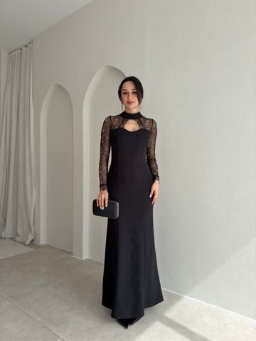 FABİO Maxi Elbise 9047 - Siyah - Mooi Butik