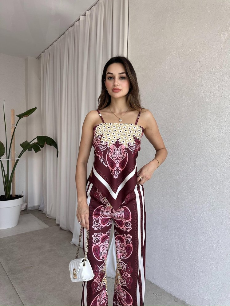 FAMOUS Takım 6389 - Bordo - Mooi Butik