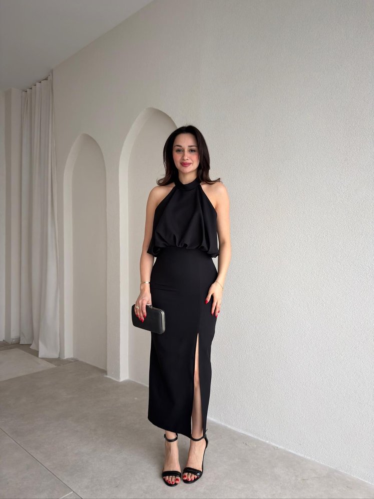 FAYOL Midi Elbise 7899 - Siyah - Mooi Butik