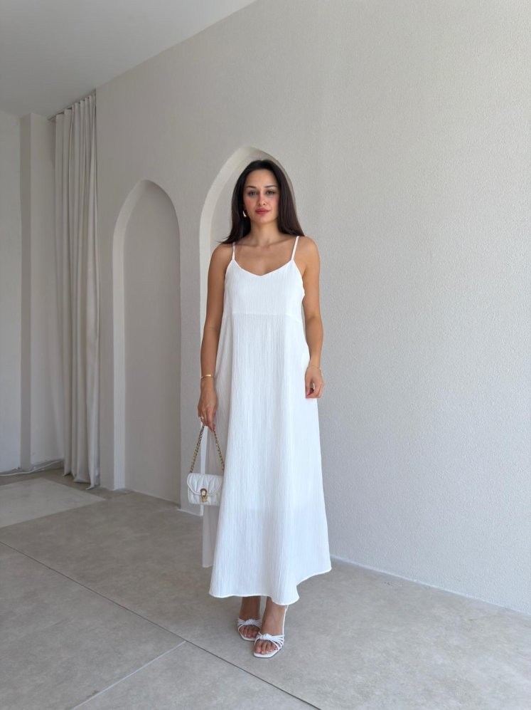 FAYRE Midi Elbise 3758 - Beyaz - Mooi Butik