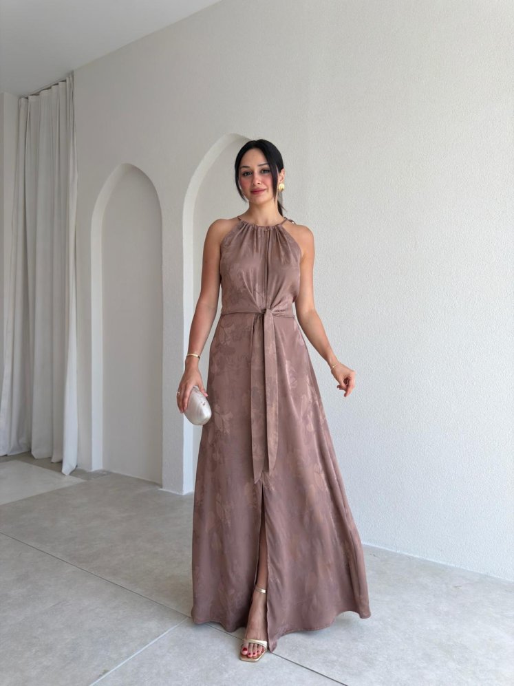 FEİNE Maxi Elbise 7420 - Kahverengi - Mooi Butik